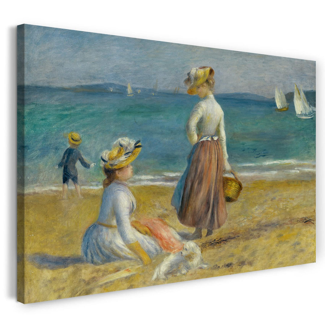 Printed Paintings Leinwand (100x70cm): Auguste Renoir - Menschen am Strand 100x70 cm, 100x70 cm