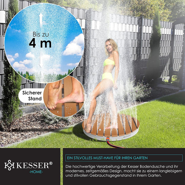 KESSER® Gartendusche Bodendusche Aussendusche Saunadusche Campingdusche Ø 70 cm Rund Fontänenhöhe bi