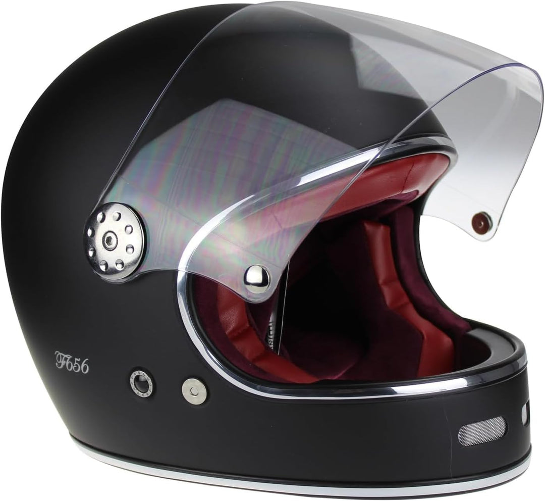 F656 Vintage Retro Full Face Motorcycle Helmets - Fibreglass Motorbike Helmets ECE Approved Crash He