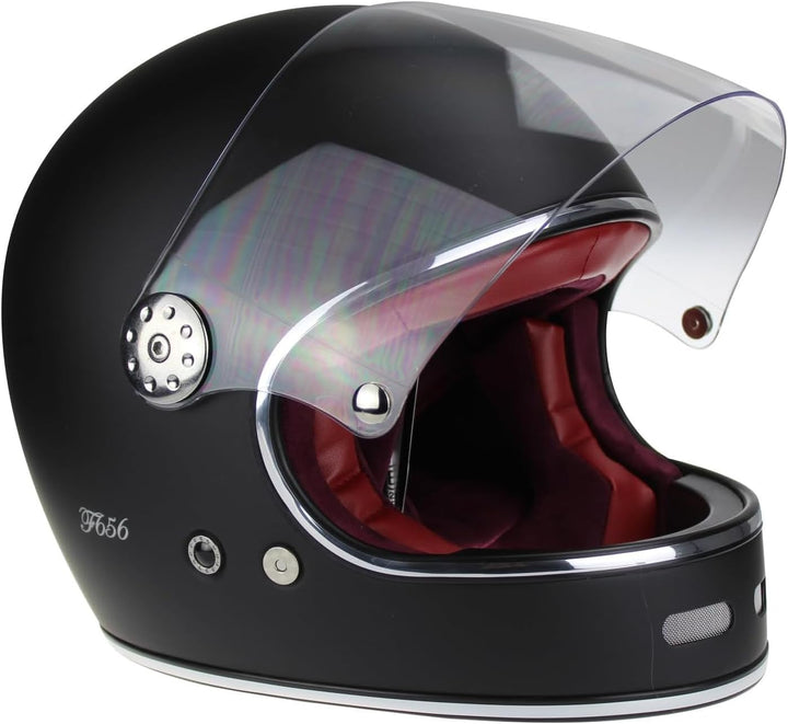 F656 Vintage Retro Full Face Motorcycle Helmets - Fibreglass Motorbike Helmets ECE Approved Crash He
