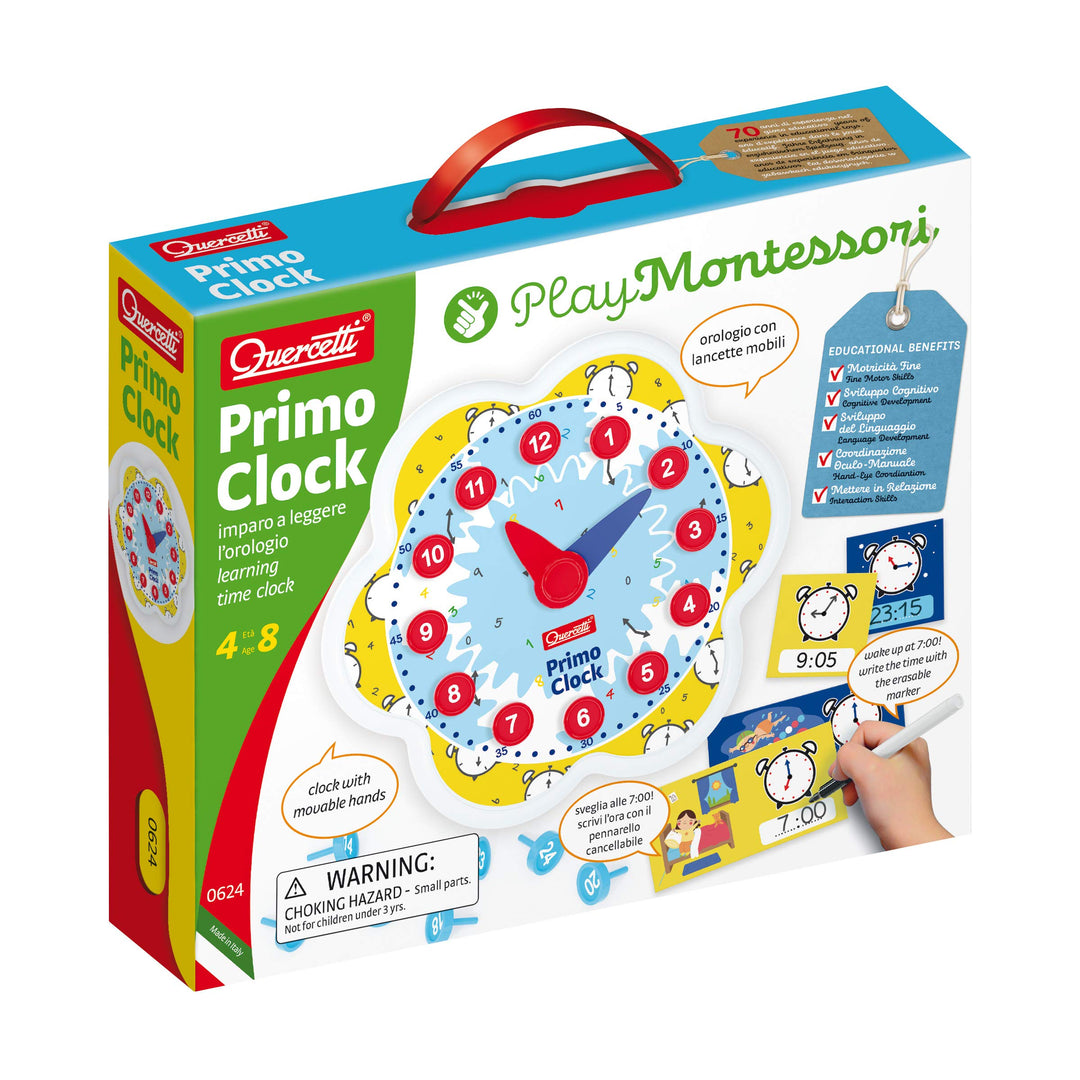 Quercetti - Play Montessori Erste Uhr Clock - Uhr Lernspiel