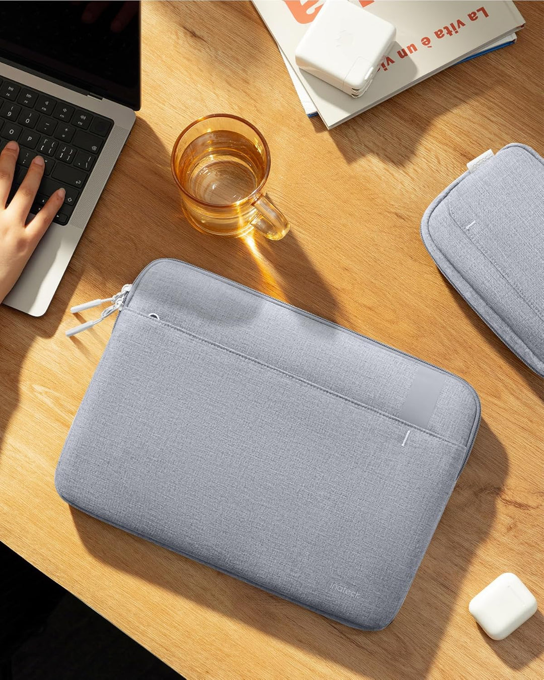 Inateck 360° Schutz Laptoptasche, Kompatibel mit 14 Zoll MacBook M1/M2/M3/M4/M5 Pro/Max 2021-2026, L