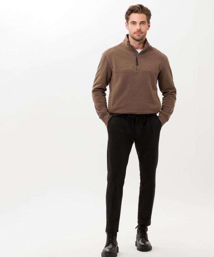 BRAX Herren Style Steve Cotton Liquid Interlock-Sweattroyer in Cleaner Optik Sweatshirt