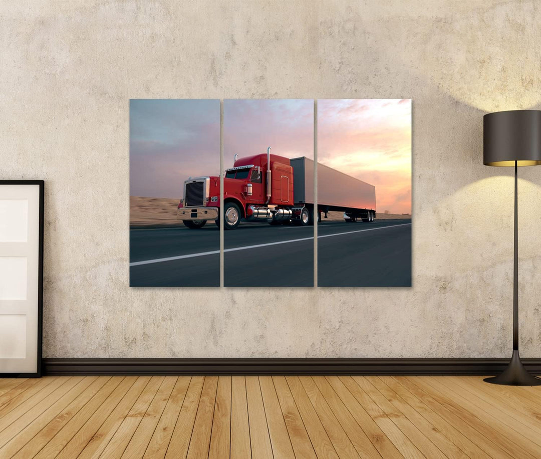 islandburner Bild auf Leinwand LKW Auf Der Strasse Während des Tages Bilder Wandbilder Poster Leinwa