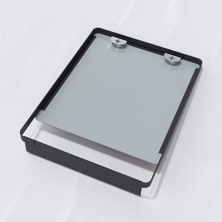 Badspiegel Wandspiegel Bad Spiegel mit Ablage schwarz 80x60cm Wandmontage Aluminiumrahmen inkl. Befe
