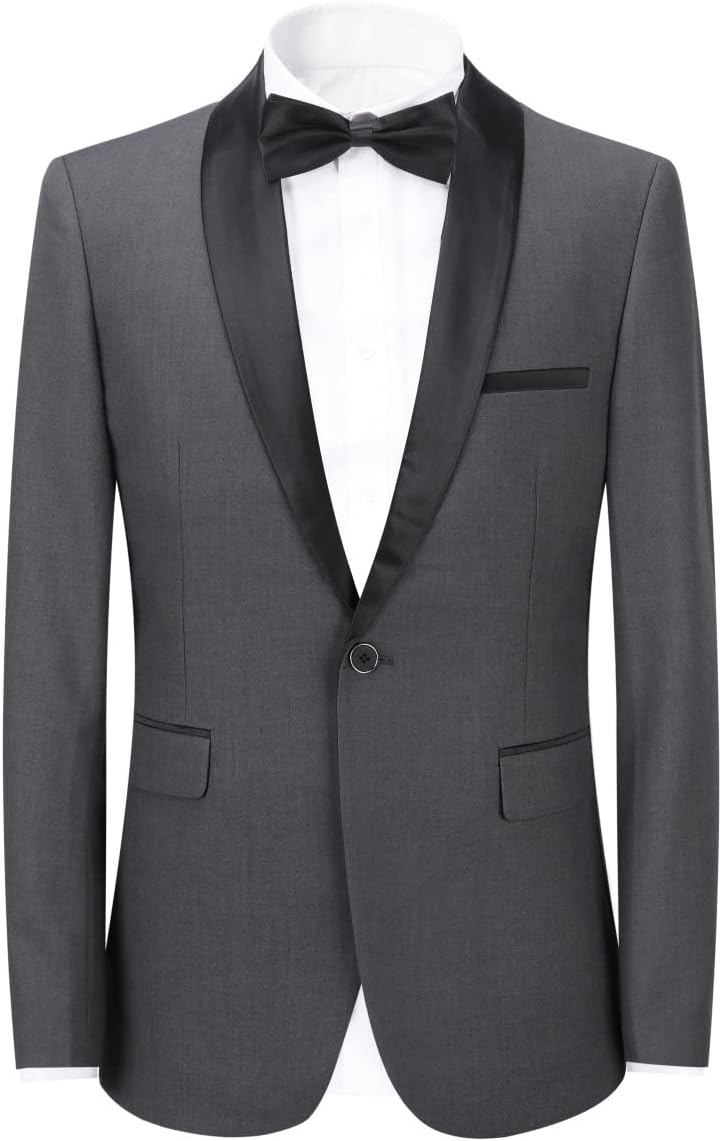 YOUTHUP Anzug Herren 2 Teilig Slim Fit Smoking Anzüge Schalkragen Herrenanzug für Hochzeit Business