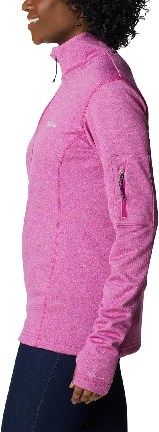 Columbia Damen Park View Half-Zip Grid Fleecejacke mit halbem Reissverschluss Wild Fuchsia Heather S