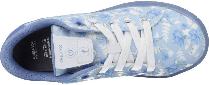 Geox Mädchen J Kommodor B Low-top Sneaker 29 EU Türkis Sky White, 29 EU Türkis Sky White