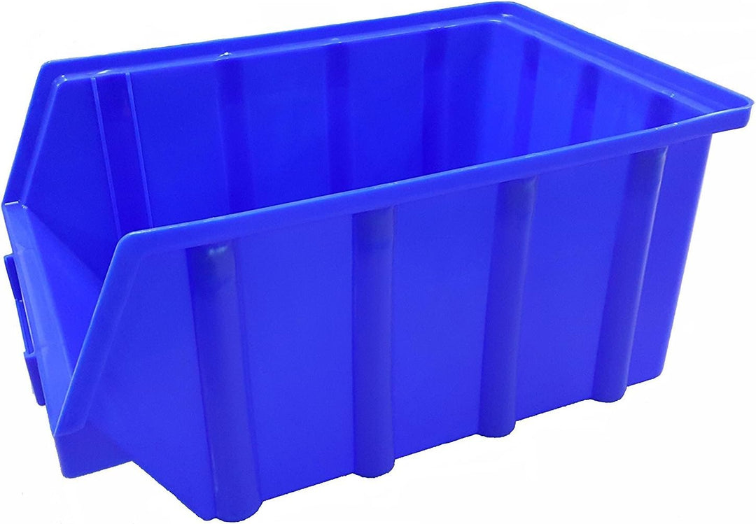 15 Stapelboxen Blau Gr.4 | aus hochwertigem Kunststoff | mit Schildcheneinschub | Lagerkisten | Schr