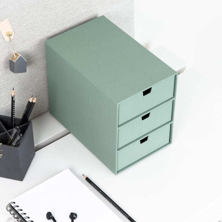 BIGSO INGRID Schubladenbox für Dokumente und Bürobedarf – Schreibtisch Organizer mit 3 Schubladen –