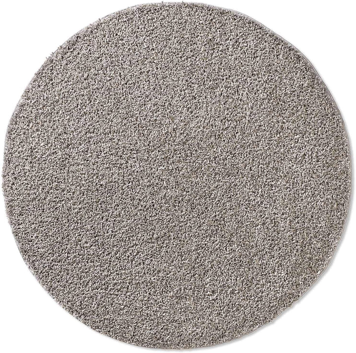 Taracarpet Shaggy Teppich Wohnzimmer Venezia Hochflor Langflor Teppiche modern Grau 120 cm rund 120x