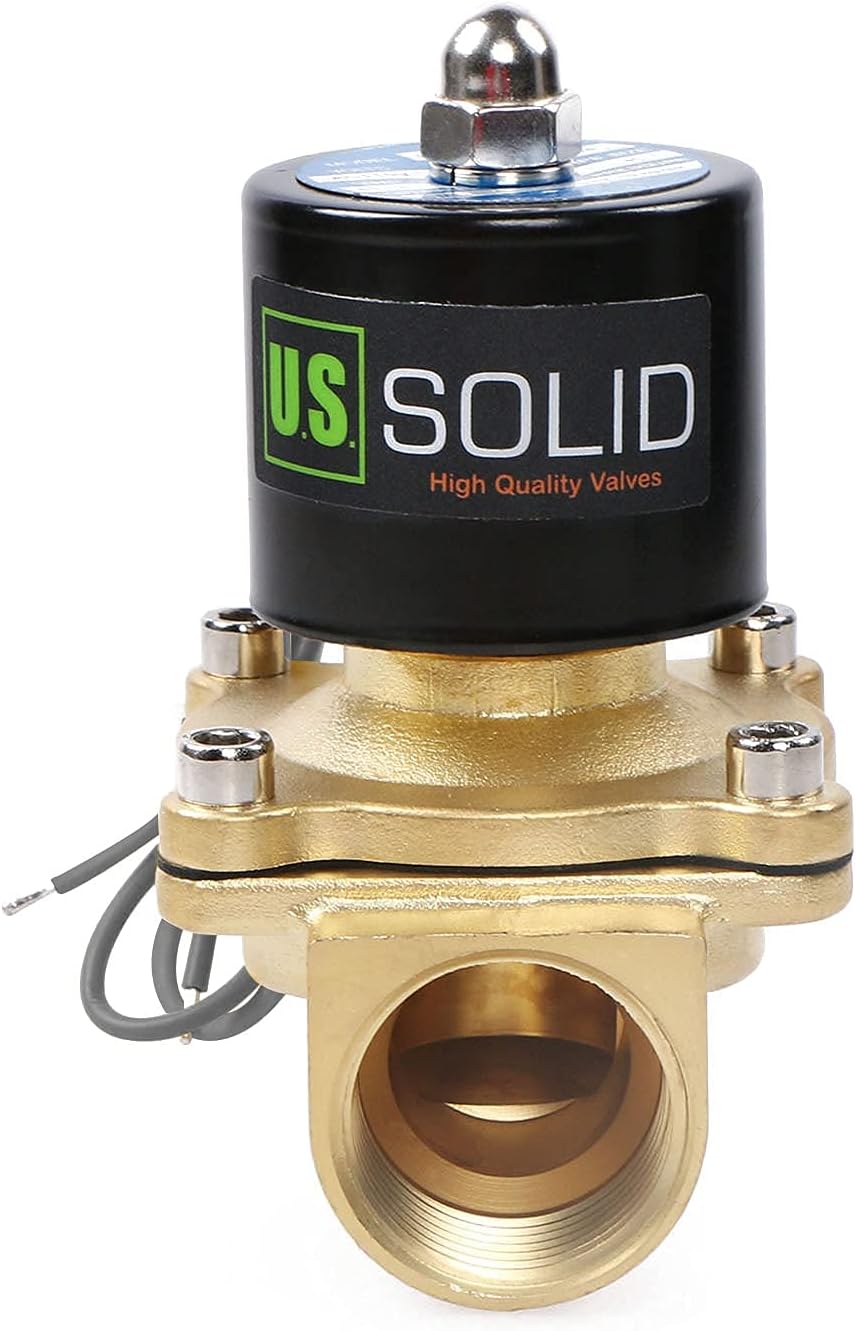 U.S. Solid 1" G 24V DC Messing Magnetventil Direktgesteuert für Wasser Luft Gas Öl NC Messing 1", Me