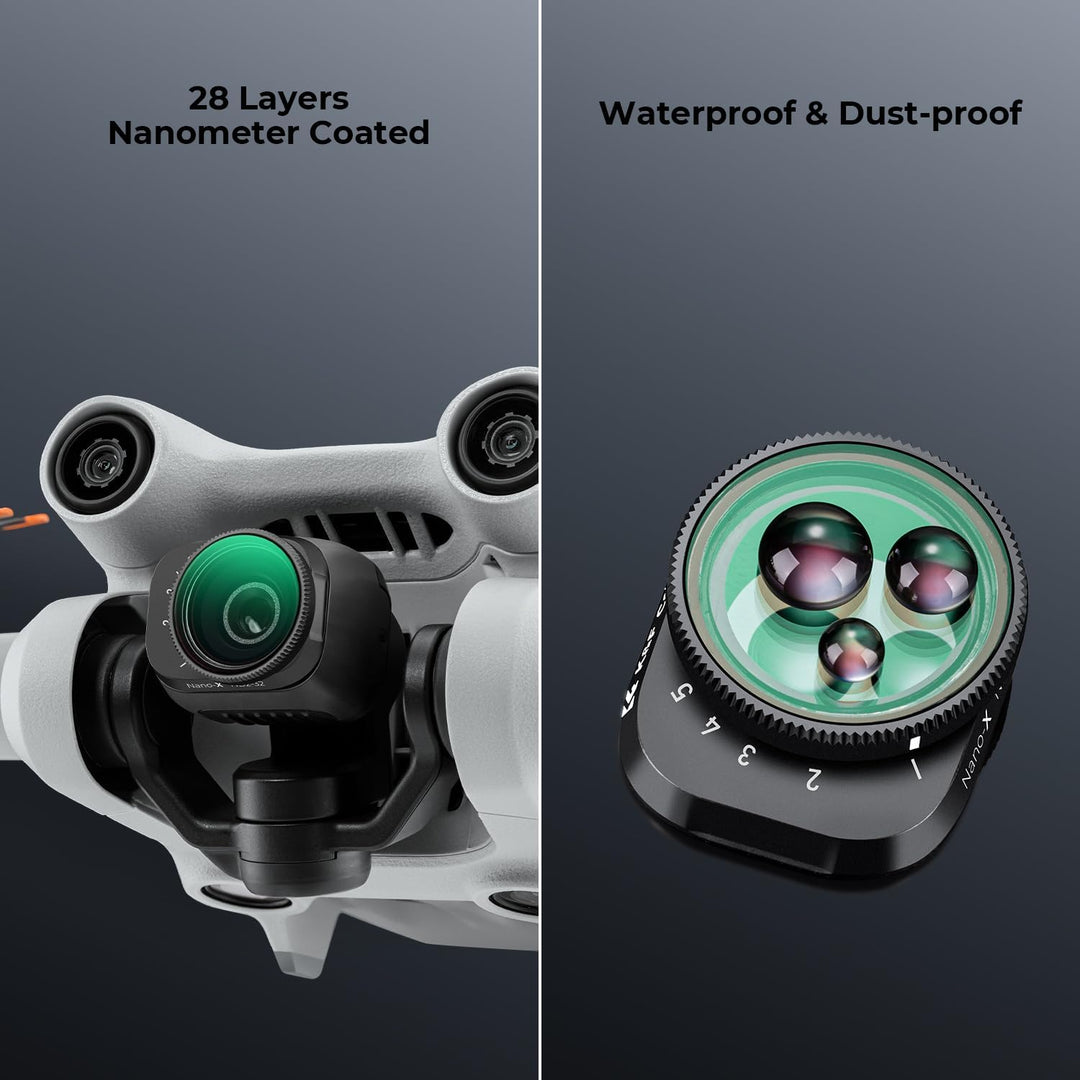 K&F Concept Mini 3,Mini 3 Pro ND Filter, Variabler ND Filter ND2-ND32,1-5 Stop Graufilter kompatibel