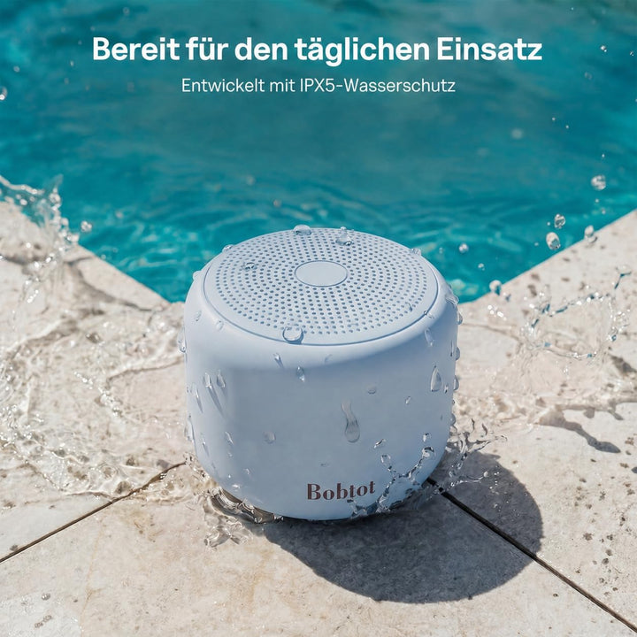 Bobtot Tragbarer Bluetooth-Lautsprecher, kabelloser wasserdichter Lautsprecher mit lautem Stereo-Sou