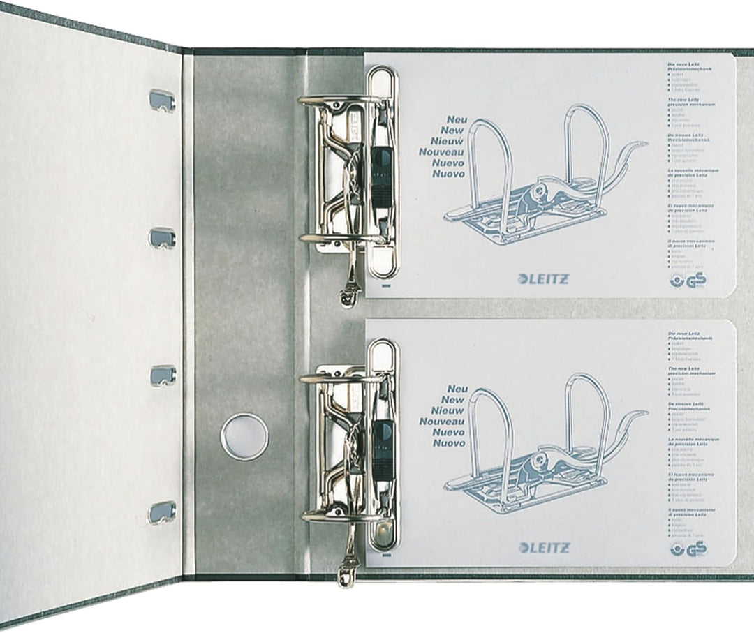 Leitz Standard-Doppelordner mit zwei Mechaniken, 5er Pack, Wolkenmarmor-Papier, klimaneutral, 100 %