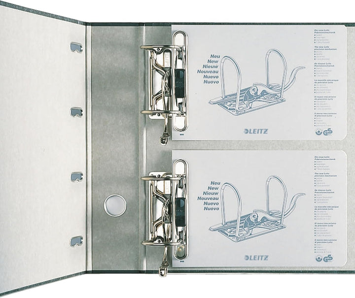 Leitz Standard-Doppelordner mit zwei Mechaniken, 5er Pack, Wolkenmarmor-Papier, klimaneutral, 100 %