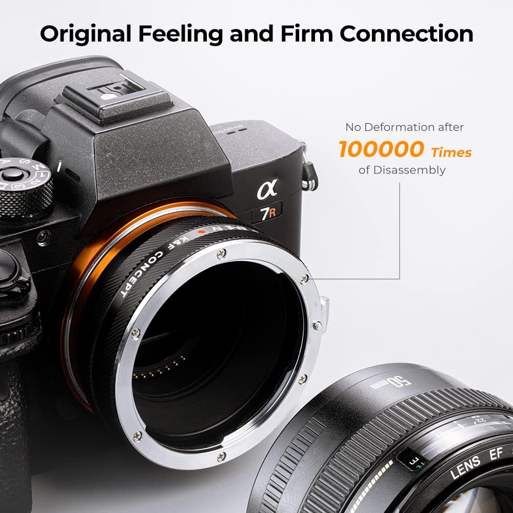 K&F Concept Lens Mount Adapter EOS-NEX IV IV Manueller Fokus Kompatibel mit Canon (EF/EF-S) Objektiv
