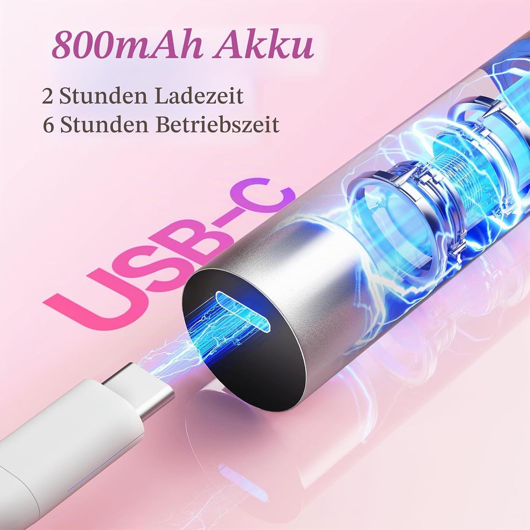 Nagelfräser Kabellos, 13 in 1 Elektrische Nagelfeile - 35000 U/Min Nagelfräser für Gelnägel, Mit LCD