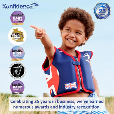 Konfidence Jacket - Premium Swim Vest for Kids (Ages 1.5-7yrs) | Adjustable Buoyancy | UKCA & CE Com