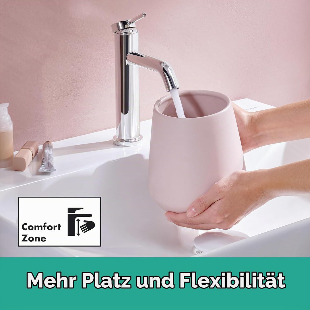 hansgrohe Tecturis S - Waschtischarmatur ohne Ablauf, Wasserhahn Bad mit Auslauf Höhe 110mm, Mischba
