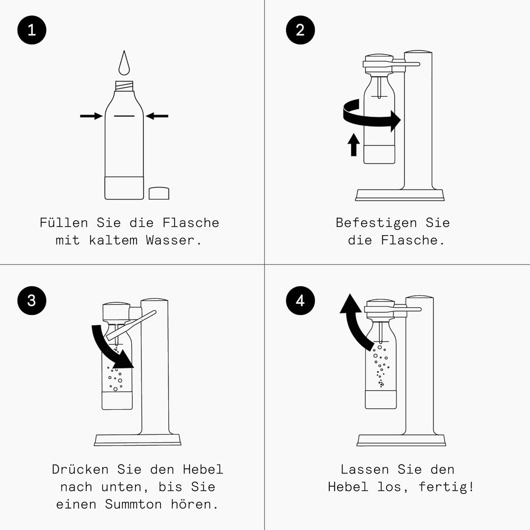 Aarke Carbonator 3, Wassersprudler aus Edelstahl mit 2 x BPA-frei Flaschen, Edelstahl Finish Edelsta