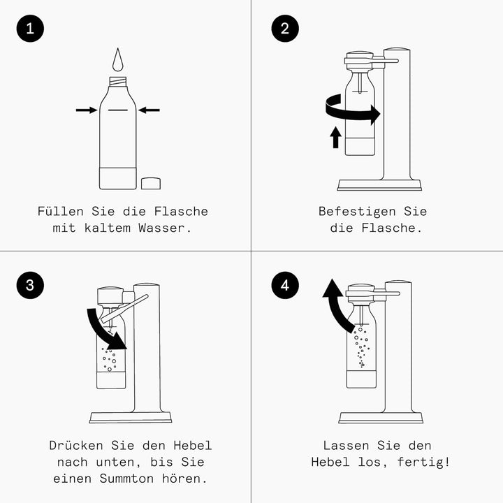 Aarke Carbonator 3, Wassersprudler aus Edelstahl mit 2 x BPA-frei Flaschen, Edelstahl Finish Edelsta