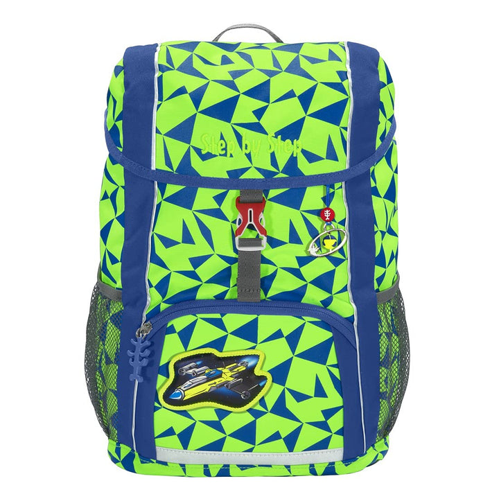 Step by Step Rucksack-Set Kid NEON, Star Catcher, grün-blau, mit Sitzkissen, ergonomischer Mini-Ranz
