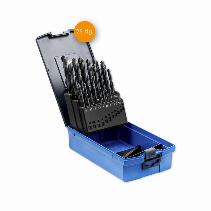 PFERD Spiralbohrer-Set STEEL, 25-tlg. | Ø 1-13 mm, HSS-G N, DIN 338, 118° | 25203702 - universell ei