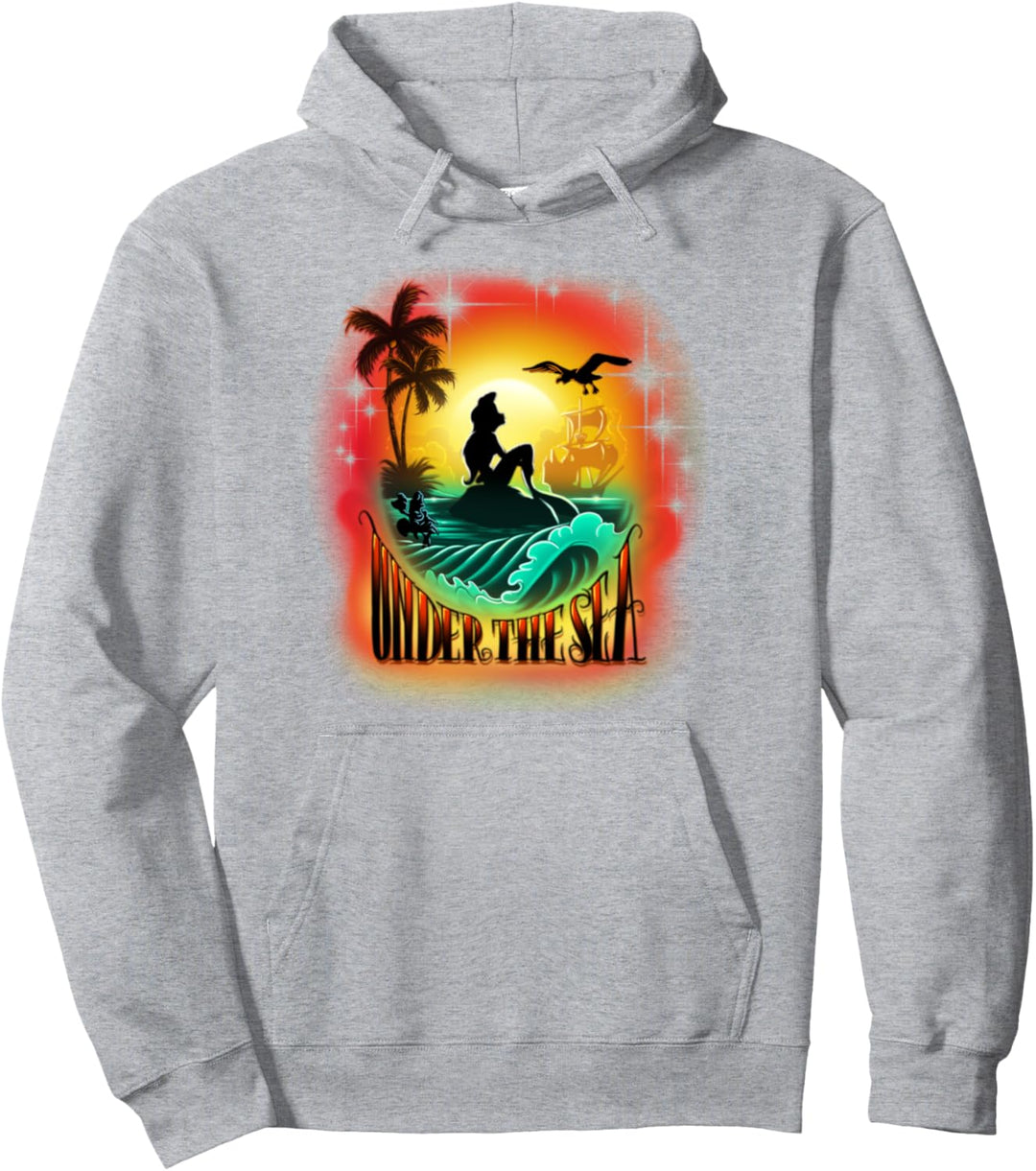 Disney The Little Mermaid Ariel Orange Hue Silhouette Pullover Hoodie