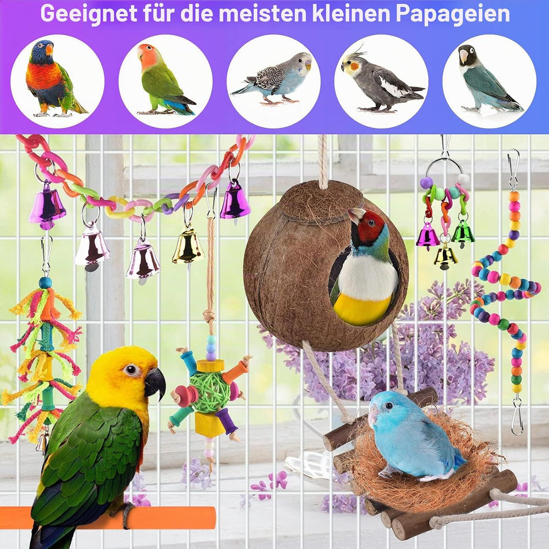 Vogelspielzeug, ERKOON Nymphensittich Futter Wellensittich Spielzeug Bird Feeder Toy for Parakeets P