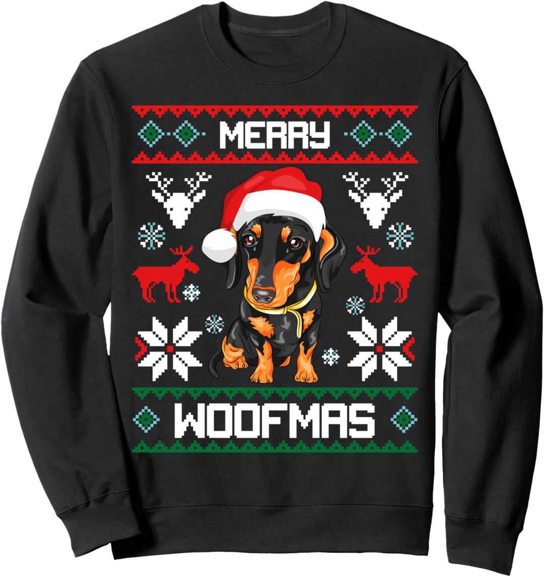 Dackel Merry Woofmas - Hund Weihnachten Teckel Dachshund Sweatshirt