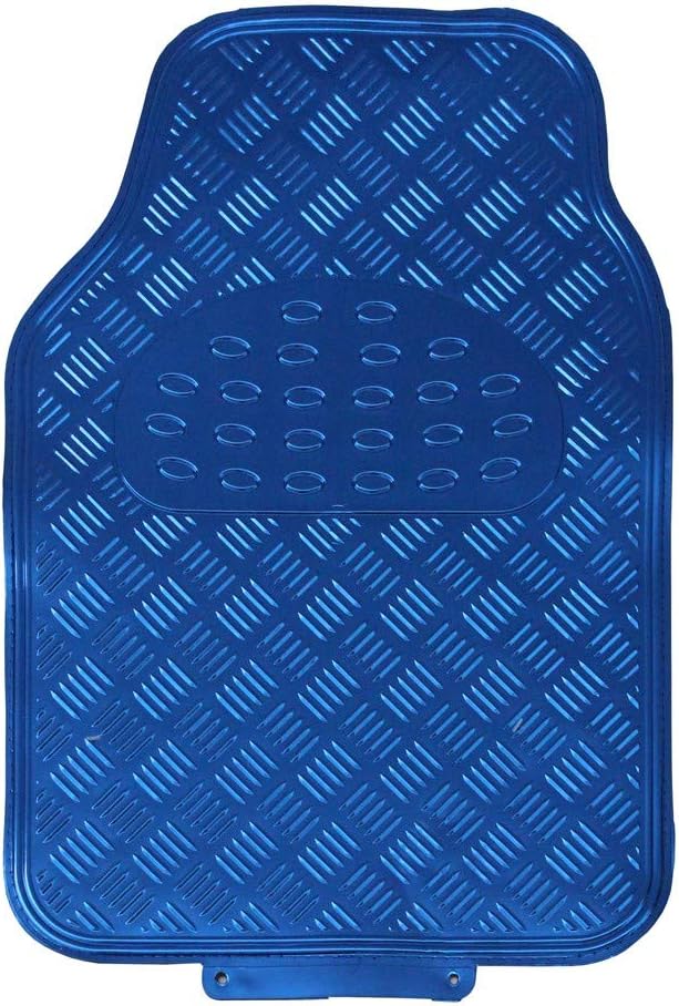 JVL 01-693 Titan Automatten-Set Metallisch mit Gummirückseite, Blau 4-teilig, Blau