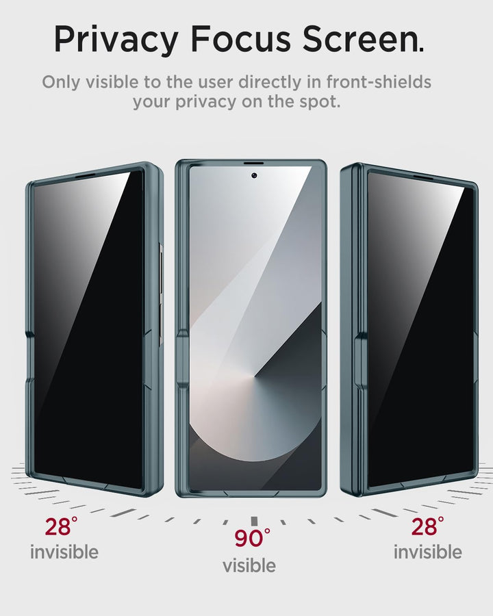 Miimall Kompatibel mit Samsung Galaxy Z Fold 7 Hülle mit Displayschutz Anti-SPY, [Magnetischer Schar