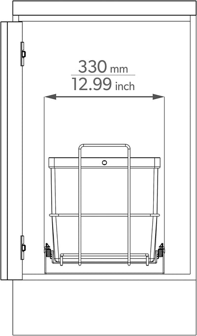 LM 64/2 Einbau Mülleimer ausziehbar mit 2 Abfalleimer (1x11L, 1x16L) Korbauszug anthrazit 32,8x43,3x