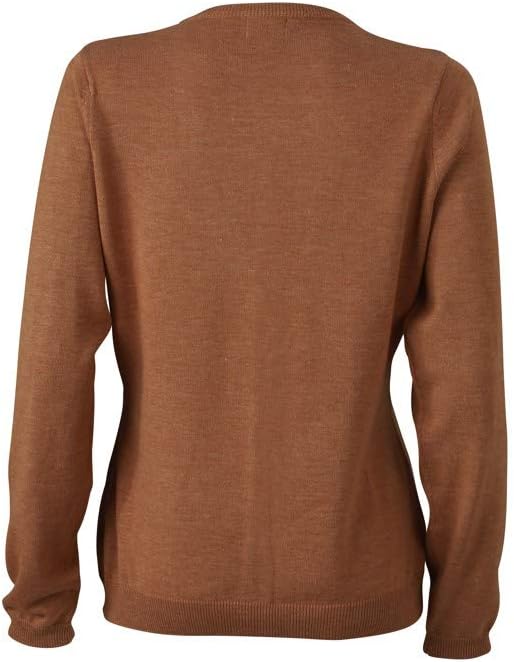 JN660 Damencardigan Strickjacke Damen Cardigan V-Neck L,Camel