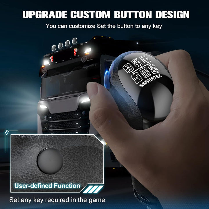 aikeec USB Shifter Knob PC, 18 Gänge PC Schalthebel Knob für Euro Truck Simulator 2 ATS ETS2, PC Tru