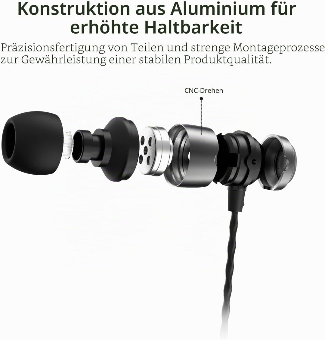 SoundMAGIC E50 Wired Earbuds Without Microphone, In-Ear HiFi Headphones, Noise Isolating Headphones,