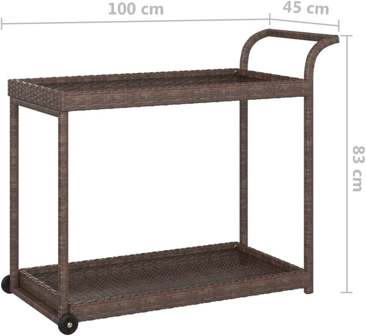 vidaXL Barwagen mit 4 Rollen Servierwagen Teewagen Küchenwagen Beistellwagen Arbeitswagen Gartenwage
