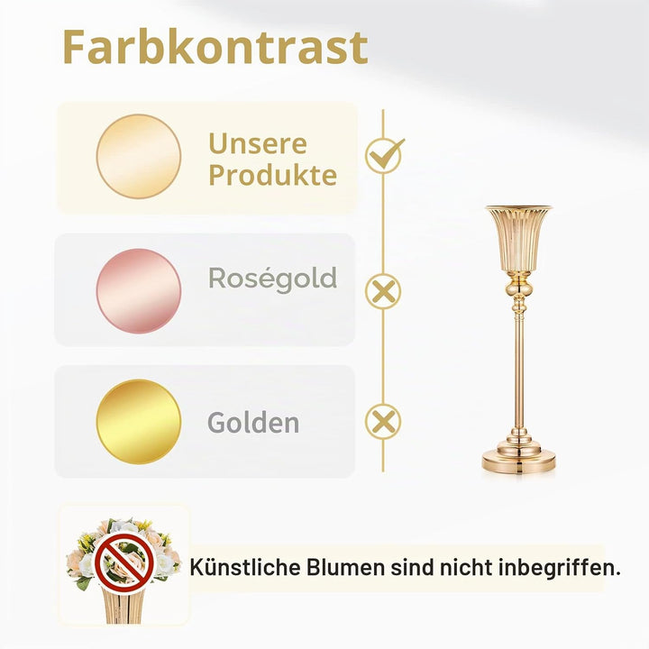 2 Stücke 54.6cm Höhe Metall Hochzeit Mittelstücke Vase, Metall Trompete Vase, Strasse Führen für Hoc