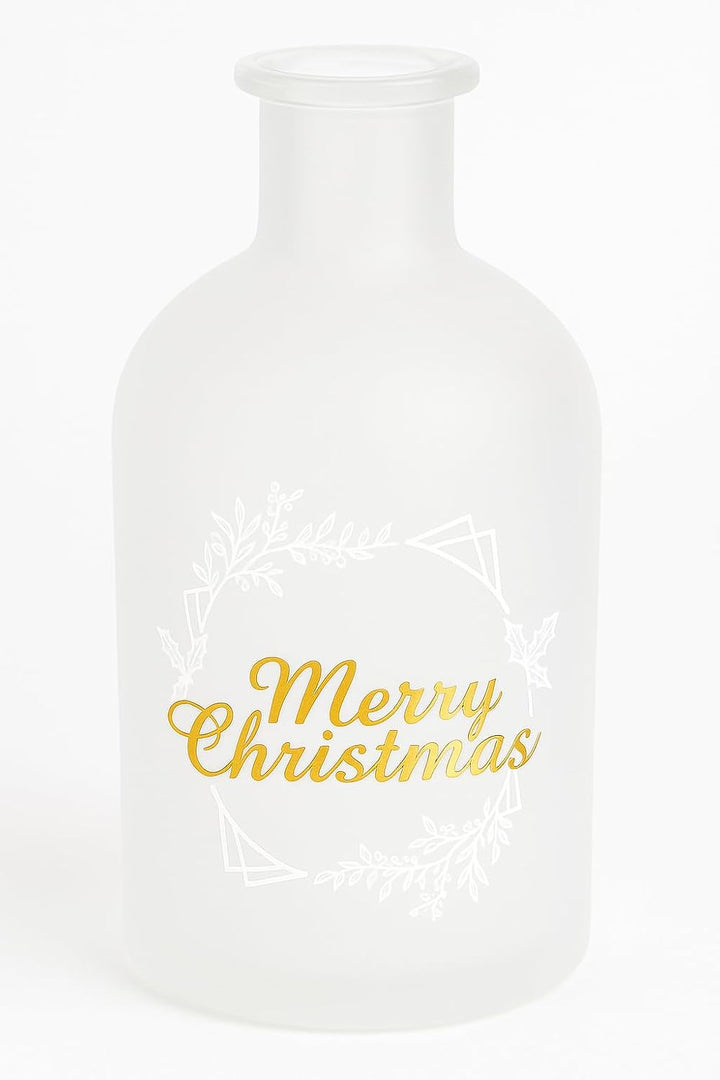 gouveo 6er Set Glasflaschen 250 ml (0,25 l) Weihnachtsflasche 250 ml Korkverschluss mit Holzgriff, s