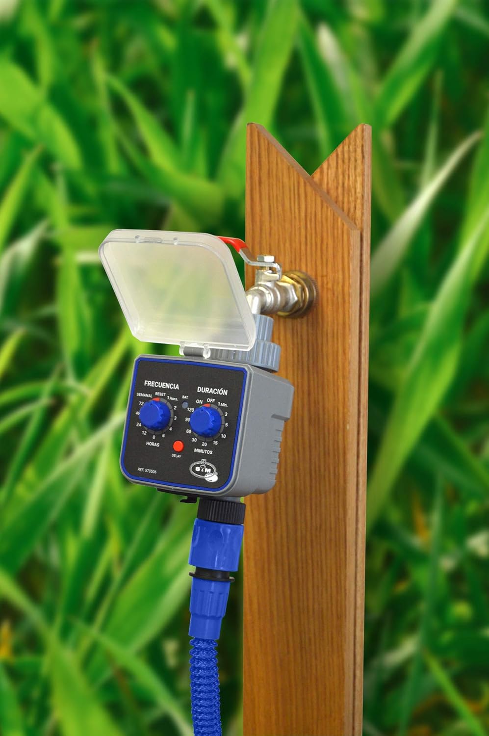 S&M 590054 Wasserhahn-Programmierer mit 1 Ausgang für automatische Bewässerung H-M, Grau/Schwarz, 3/