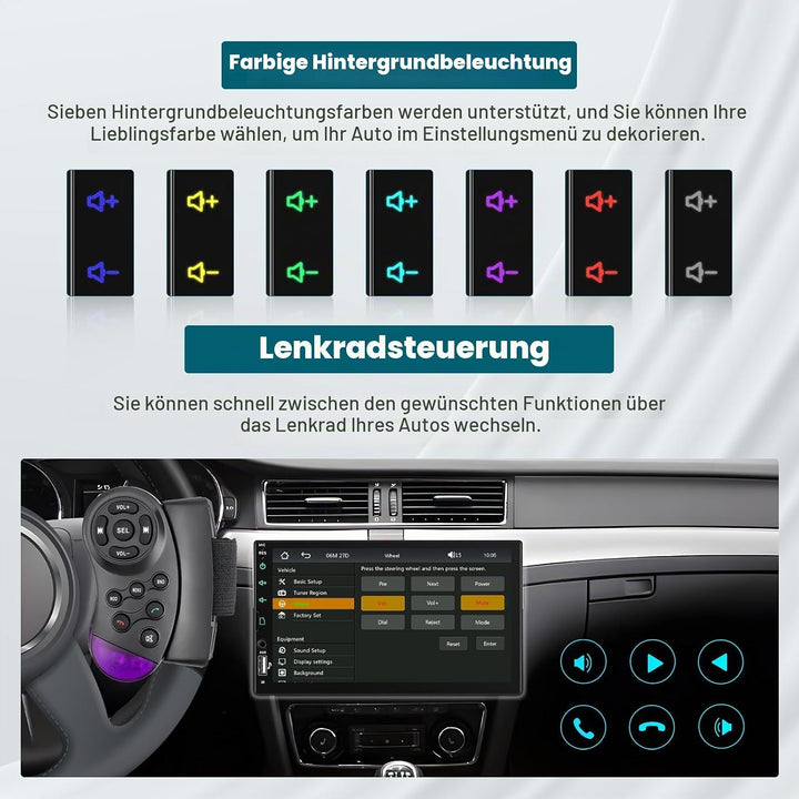 Hikity Autoradio 1 din mit Touchscreen 7 Zoll, Radio Bluetooth 1 din mit Wireless Carplay Android Au