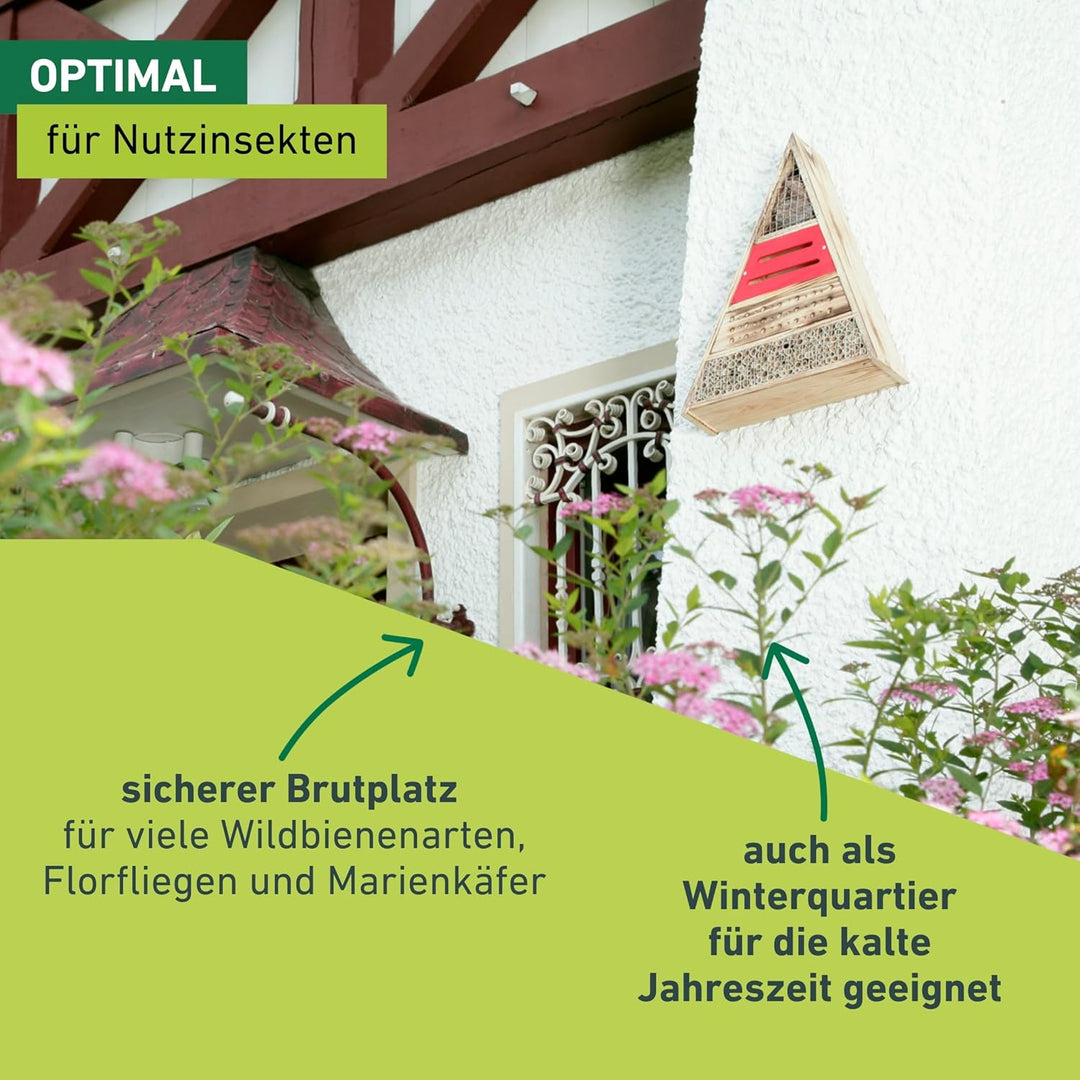 Windhager Insektenhotel Trigon, Insektenhaus Nistplatz Brutplatz, Schutz für viele nützliche Insekte