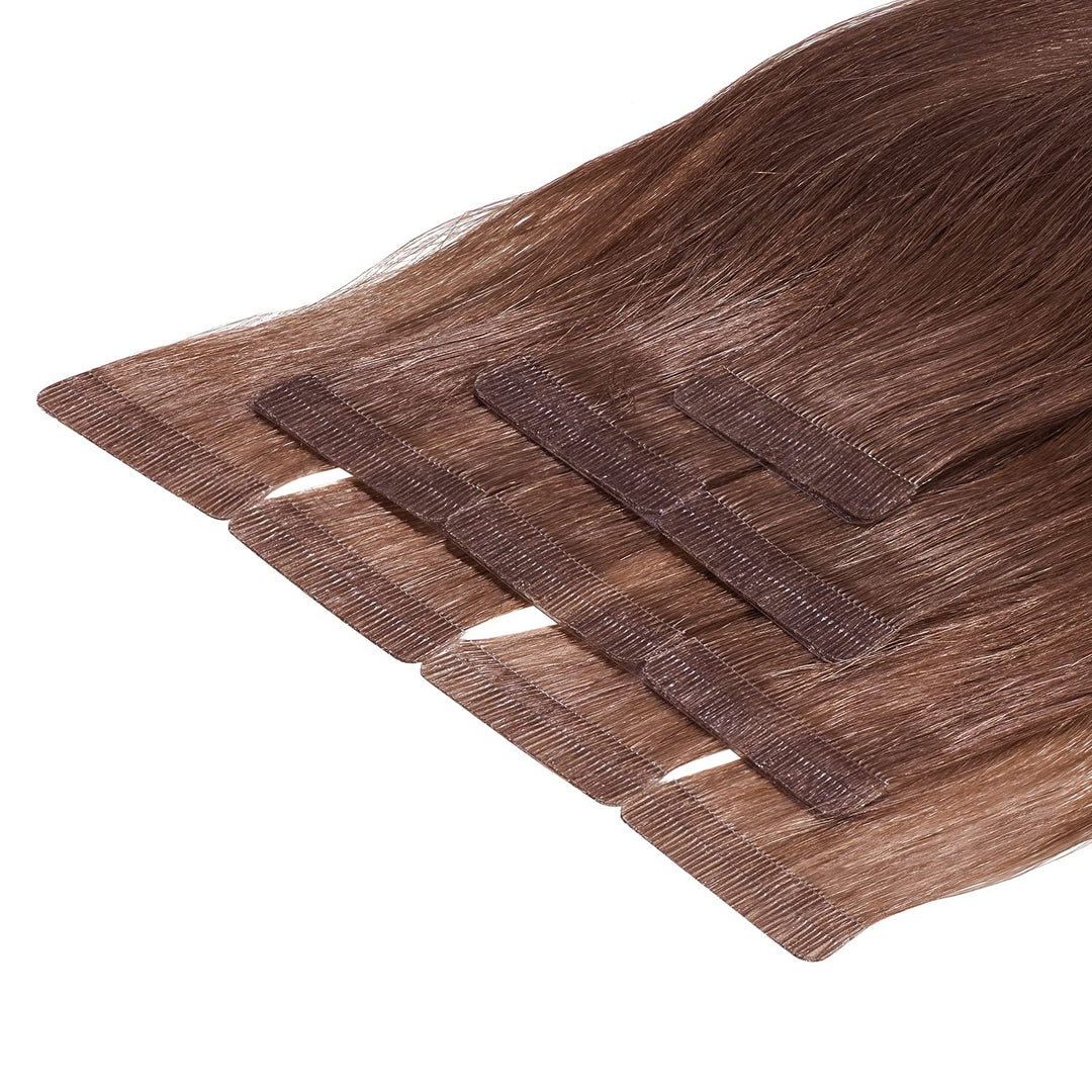 Tape In Extensions 50 cm Virgin Echthaar 10er Set Kastanienbraun 50 cm #6 kastanienbraun, 50 cm #6 k