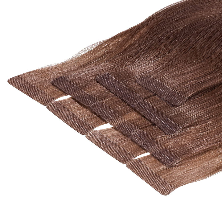 Tape In Extensions 50 cm Virgin Echthaar 10er Set Kastanienbraun 50 cm #6 kastanienbraun, 50 cm #6 k