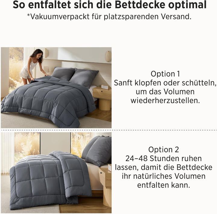 BEDSURE Bettdecke 135x200 Ganzjahresdecke 4 Jahreszeiten, Steppdecke für Allergiker 300GSM Duvet 135