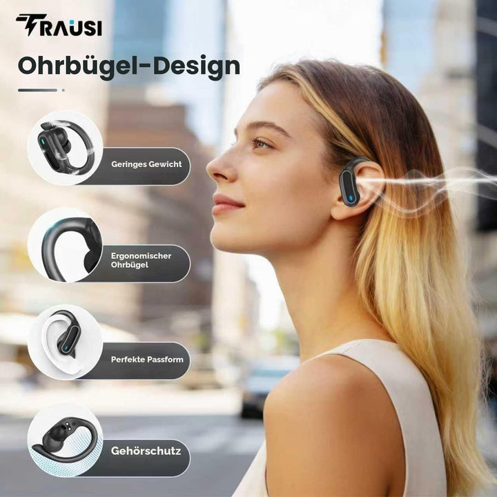 TRAUSI Kabellose Bluetooth-Kopfhörer, Bluetooth 5.3 Stereo, Over-Ear-Kopfhörer, Mikrofon mit Geräusc