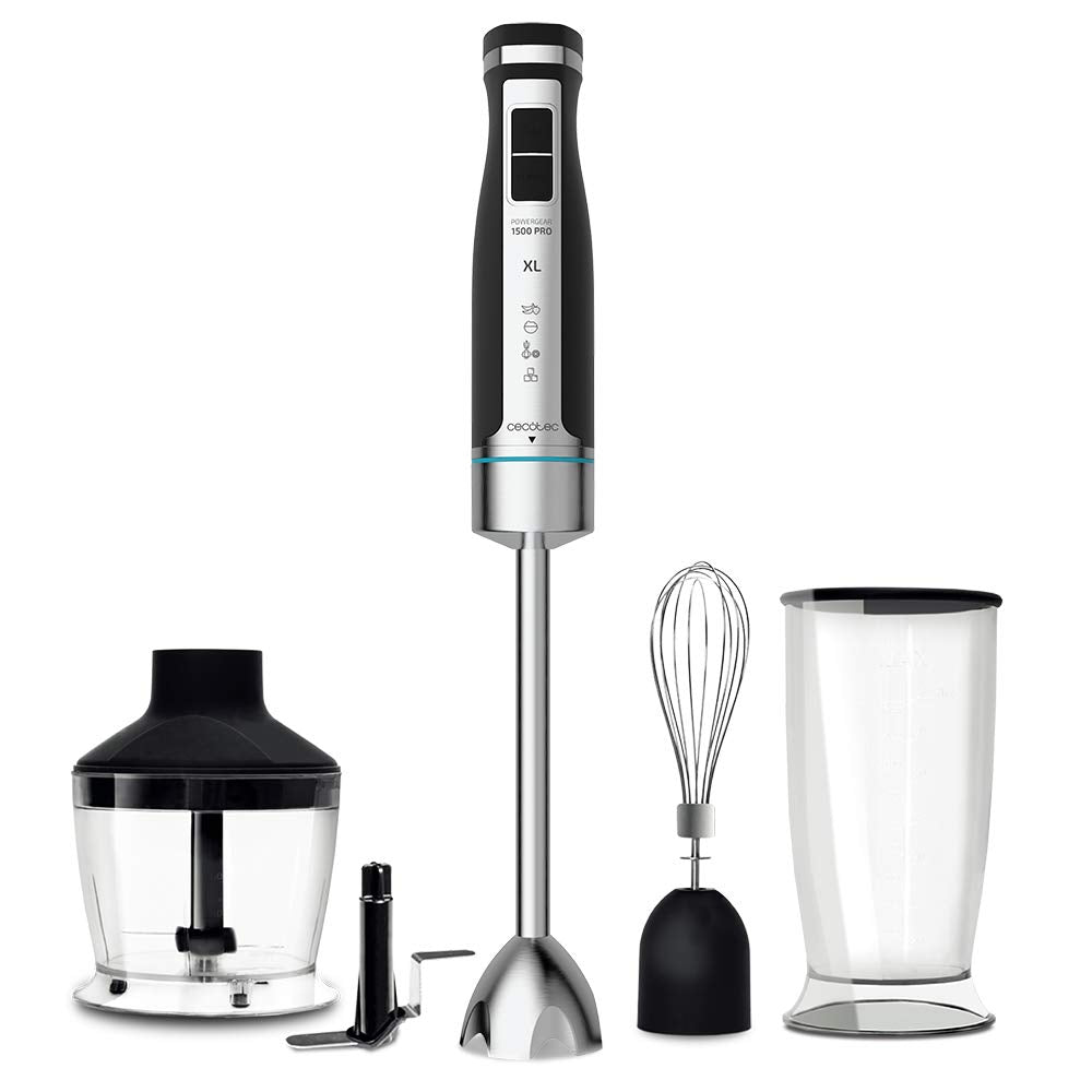 Cecotec Hand- Mixer PowerGear 1500 - Klingen aus Titanium Beschichtung, 21 Geschwindigkeitsstufen, 1