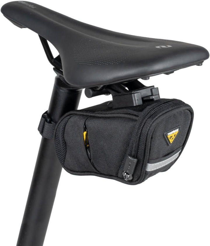 Topeak Aero Wedge Pack DX Satteltasche Schwarz 0,9 L, Fahrradtasche aus 600D Polyester mit QuickClic