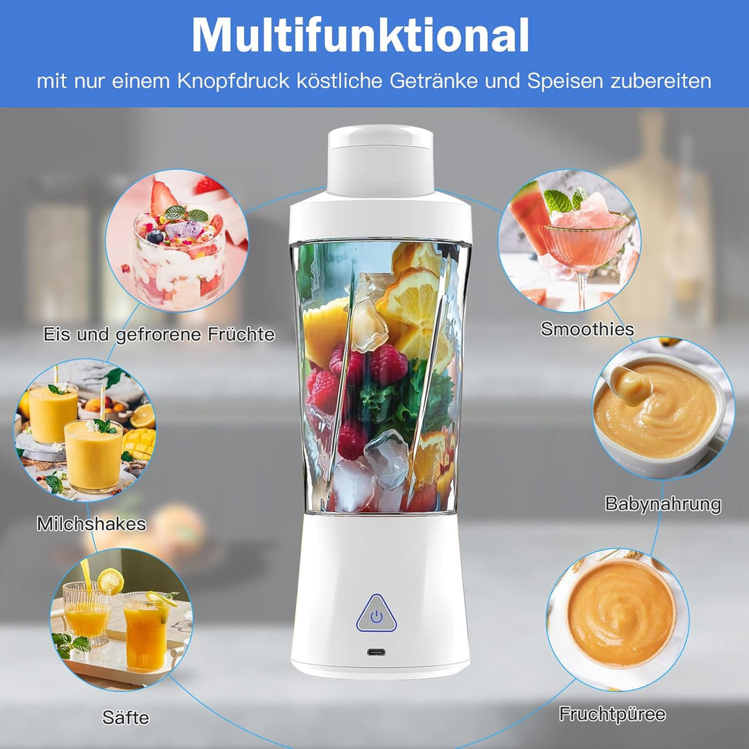Tragbarer Mixer to go, 700ml Smoothie Maker mit USB, 22000 U/min, leistungsstarker smoothie maker to